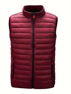 Miles | Lightweight Bodywarmer Stand Collar Men’s Quilted Vest Red