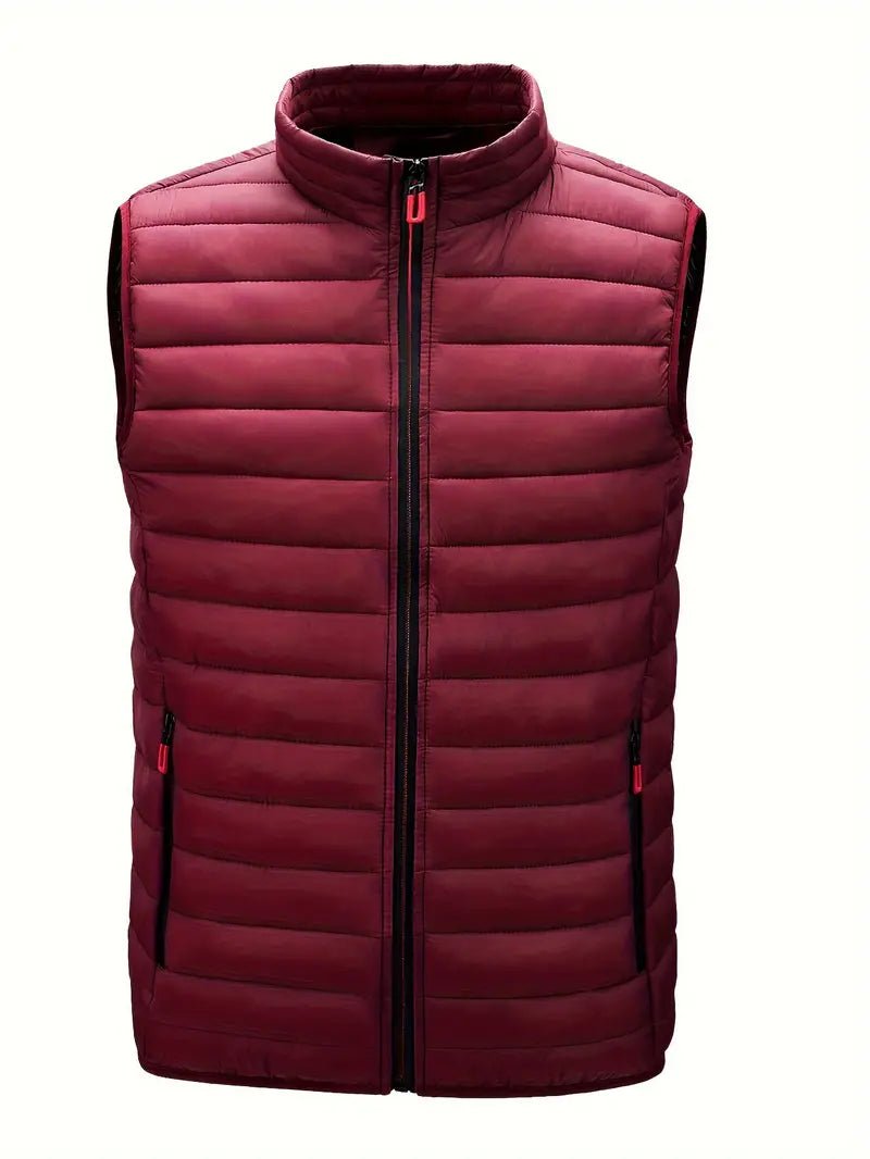 Miles | Lightweight Bodywarmer Stand Collar Men’s Quilted Vest Red