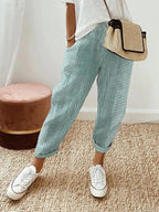 Sephira | Women’s Coastal Tapered Lounge Pants Green White