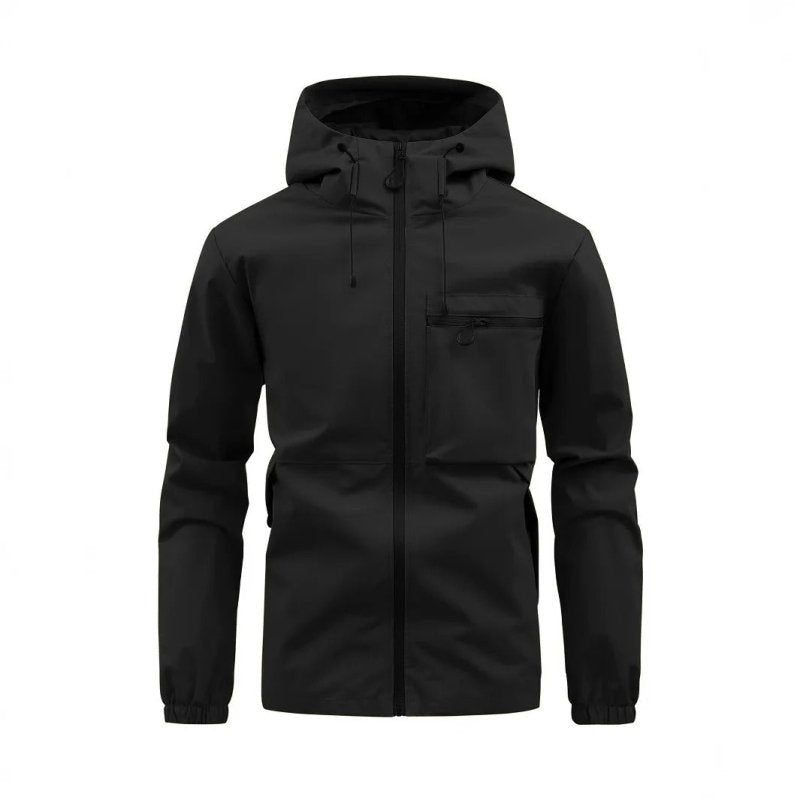 Nisyros | Men's Jacket | Zip-Up Detachable Hood Black