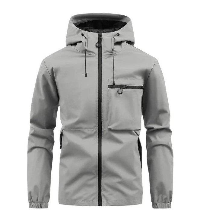 Nisyros | Men's Jacket | Zip-Up Detachable Hood Gray