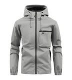 Nisyros | Men's Jacket | Zip-Up Detachable Hood Gray
