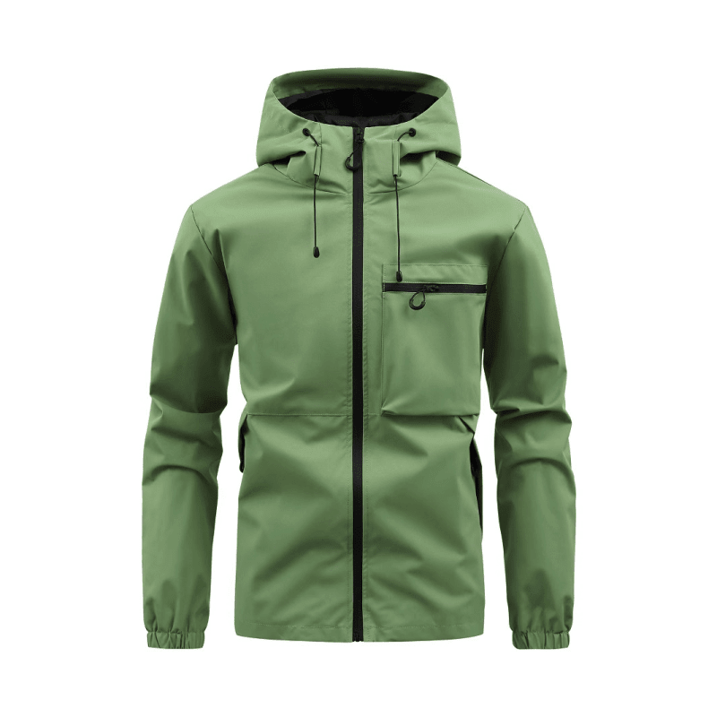 Nisyros | Men's Jacket | Zip-Up Detachable Hood Green