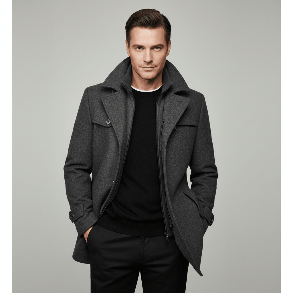 Mane | Men's Winter Jacket | Button Front Mid-Length