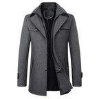Mane | Men's Winter Jacket | Button Front Mid-Length Gray