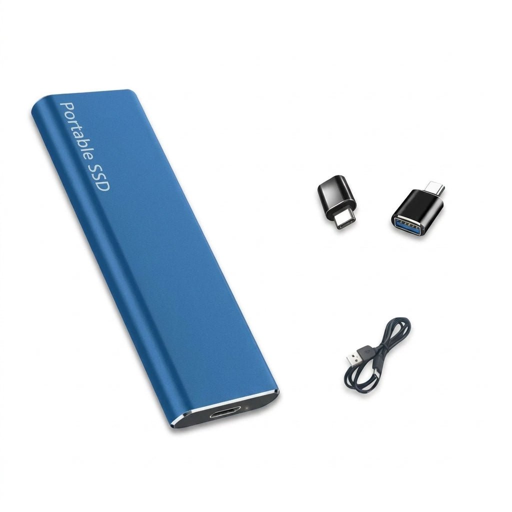 External SSD 4TB with USB-C – Portable SSD with Aluminum Housing, Fast USB 3.1 Storage, 4 Colors Blue