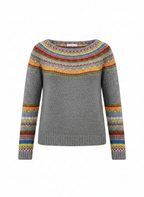 Dorothea Women's Round Neck Fair Isle Knitted Winter Sweater