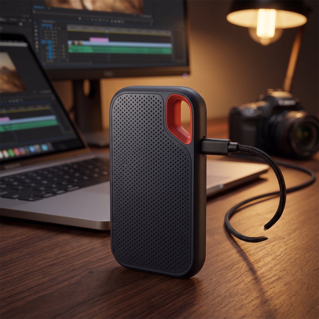 64 TB Portable External SSD for Video Editing and Fast File Transfer on Laptop
