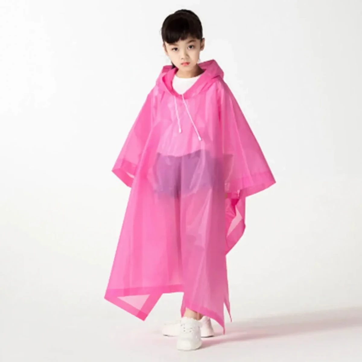 Amore | Hooded Kids Pullover Rain Poncho Pink
