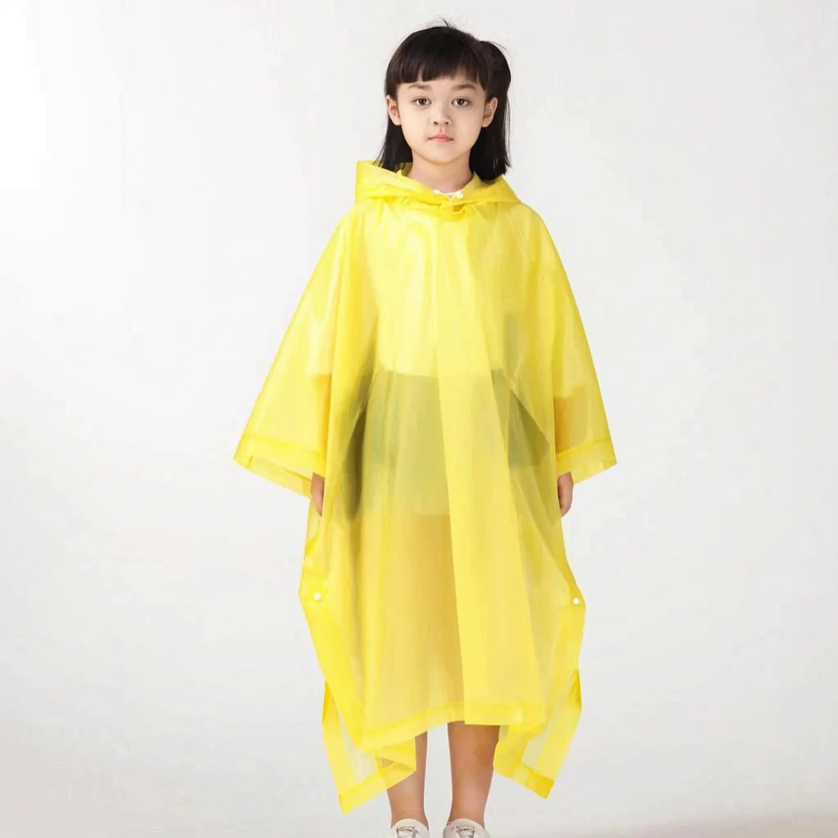 Amore | Hooded Kids Pullover Rain Poncho Yellow