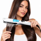 Professional Steam Straightener – Steam Hair Straightener with Ceramic Plates, Adjustable 300–445°F, LCD Display, Auto Shut-Off – Elara