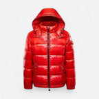 Marmari | Quilted Jacket with Hood and Zipper for Men Red