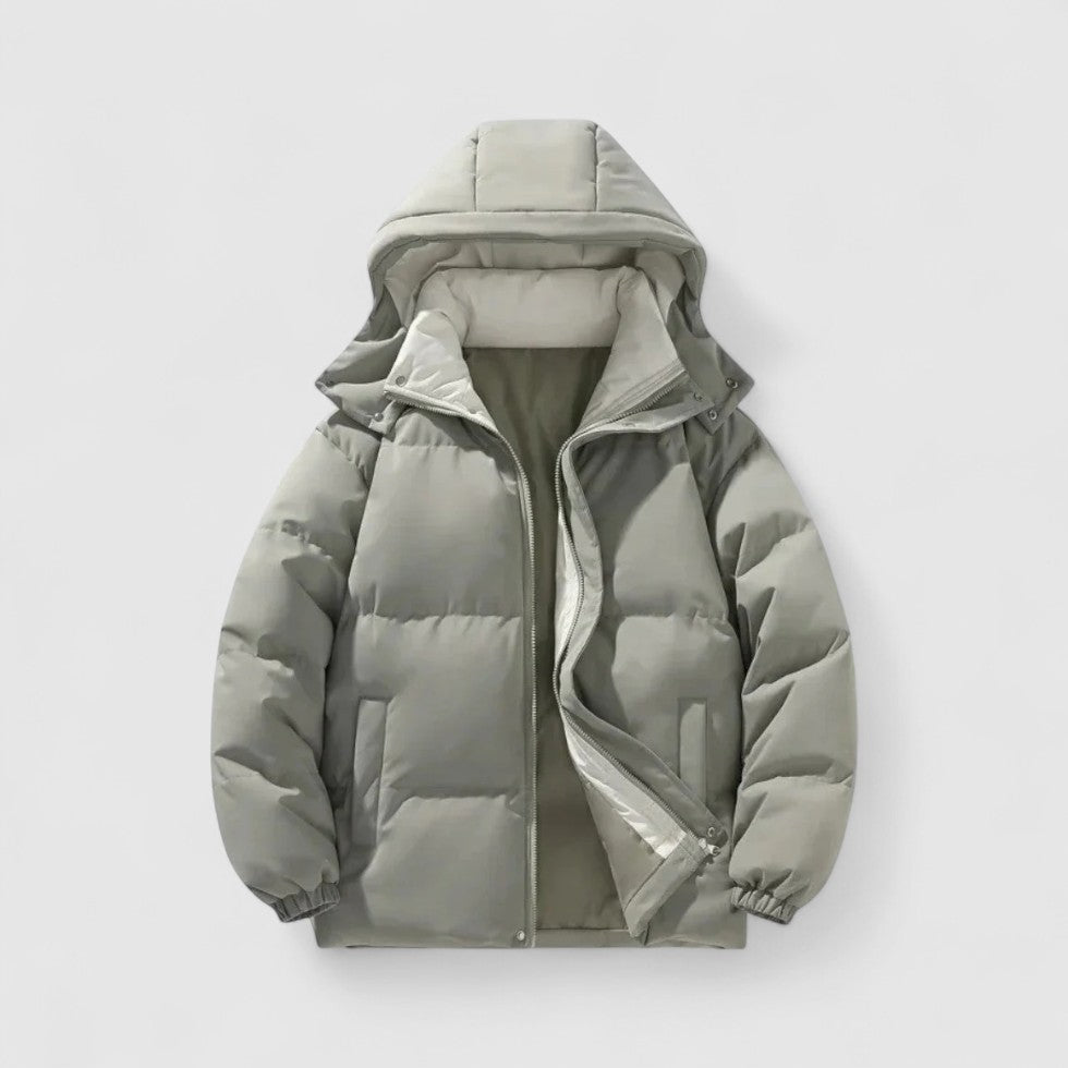 Parsha | Lined Quilted Jacket with Removable Hood Green