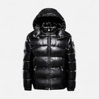 Marmari | Quilted Jacket with Hood and Zipper for Men Black