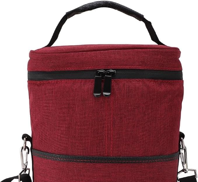 Insulated 2-Bottle Wine Cooler Tote Bag with Adjustable Strap