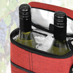 Insulated 2-Bottle Wine Cooler Tote Bag with Adjustable Strap