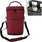 Insulated 2-Bottle Wine Cooler Tote Bag with Adjustable Strap Red