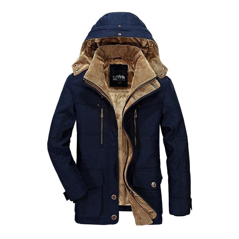 Ranches | Men's Winter Coat | Zip-Up Hoodie Design Blue