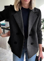 Damaris | Women's Coat | Structured Lapel Design Black