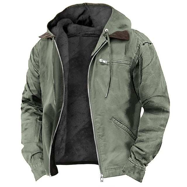 Calico | Men's Jacket | Zipper Front with Pockets Army Green