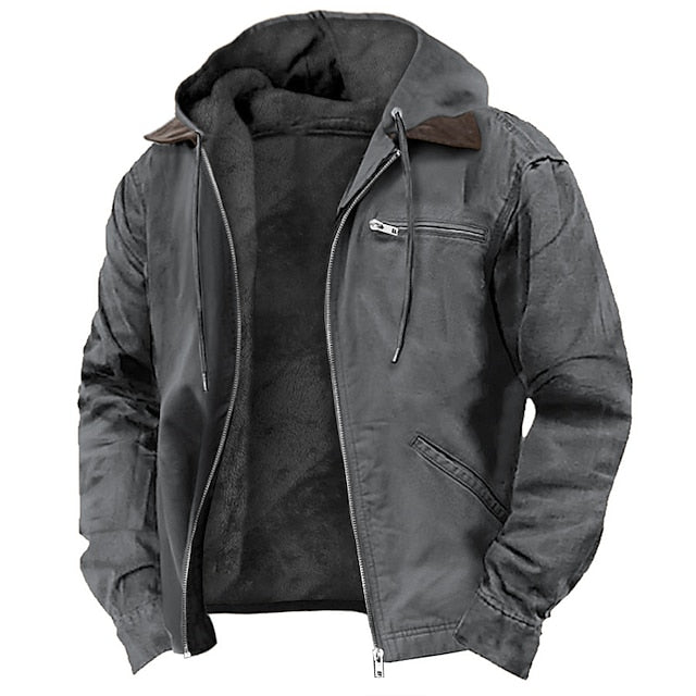 Calico | Men's Jacket | Zipper Front with Pockets Gray