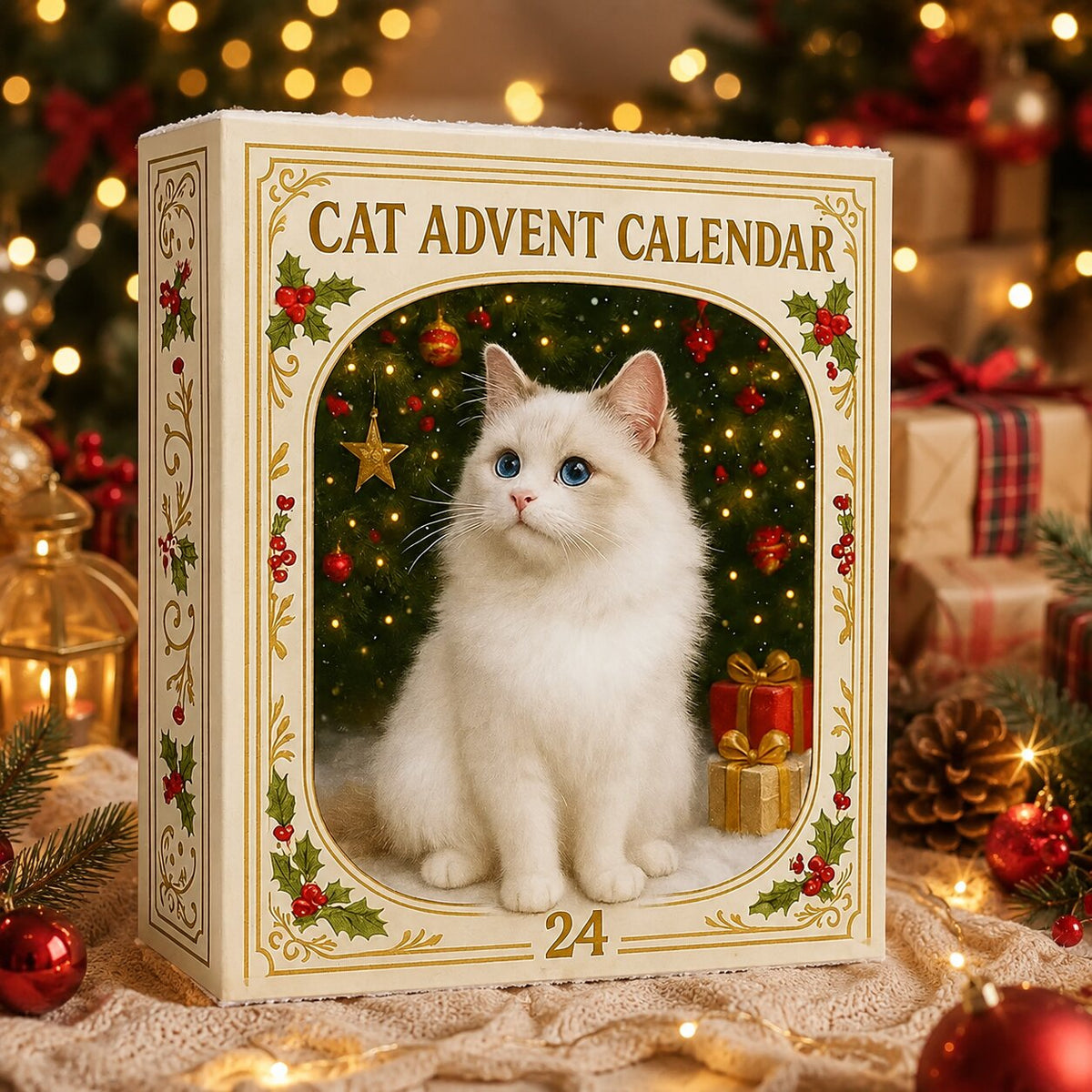 Cat Advent Calendar 2026 for Cat Lovers – Christmas Countdown with 24 Holiday Cat Figurines, Gift for Cat Lovers