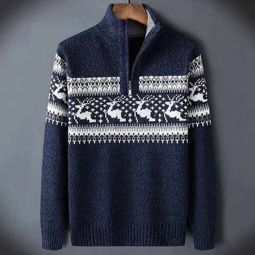 Kris | Men's Fair Isle Half-Zip Sweater - Image 1