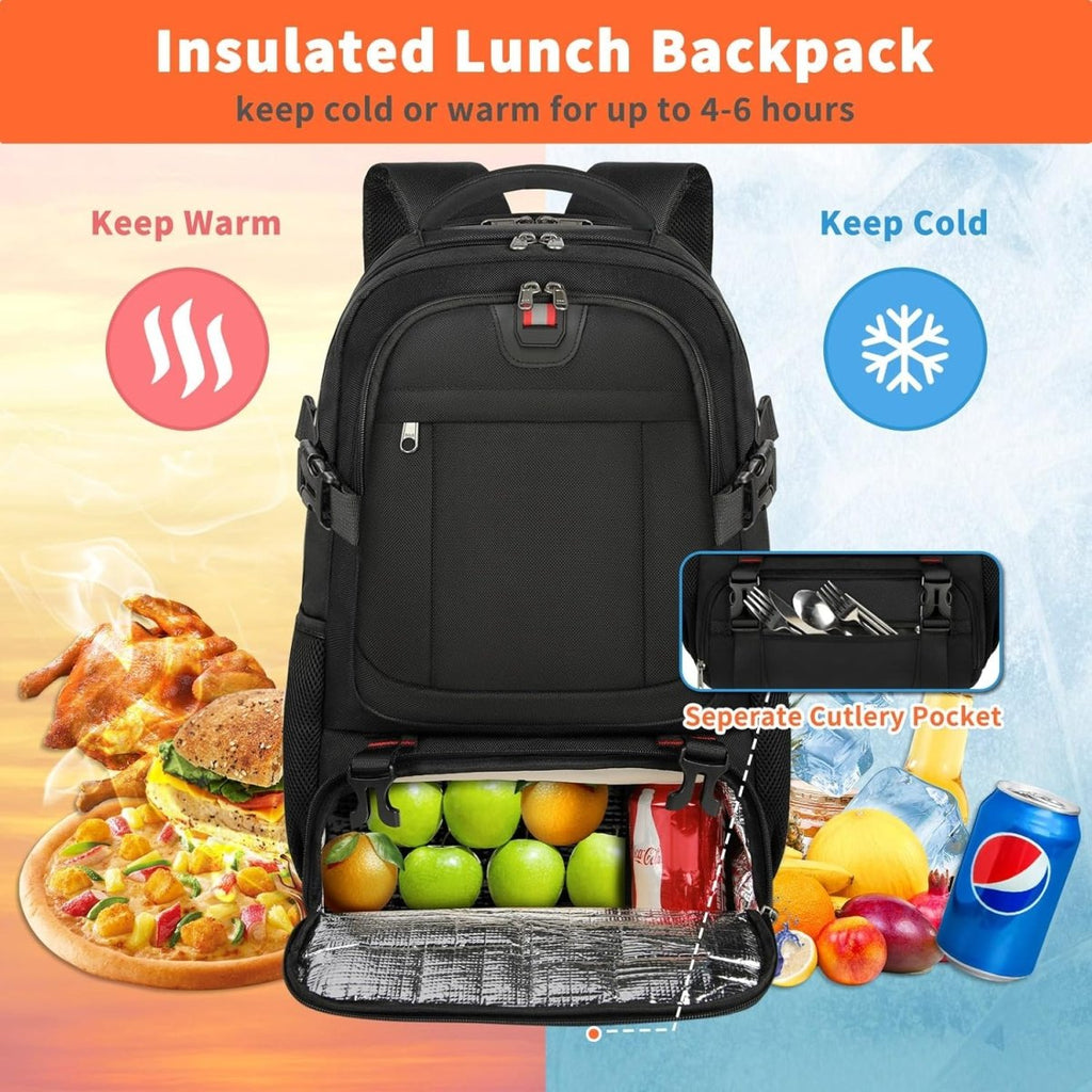 Zahara | Extra-Large Lunch and Laptop Travel Backpack with USB Charging Port