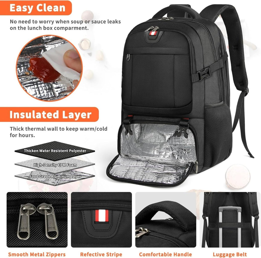 Zahara | Extra-Large Lunch and Laptop Travel Backpack with USB Charging Port