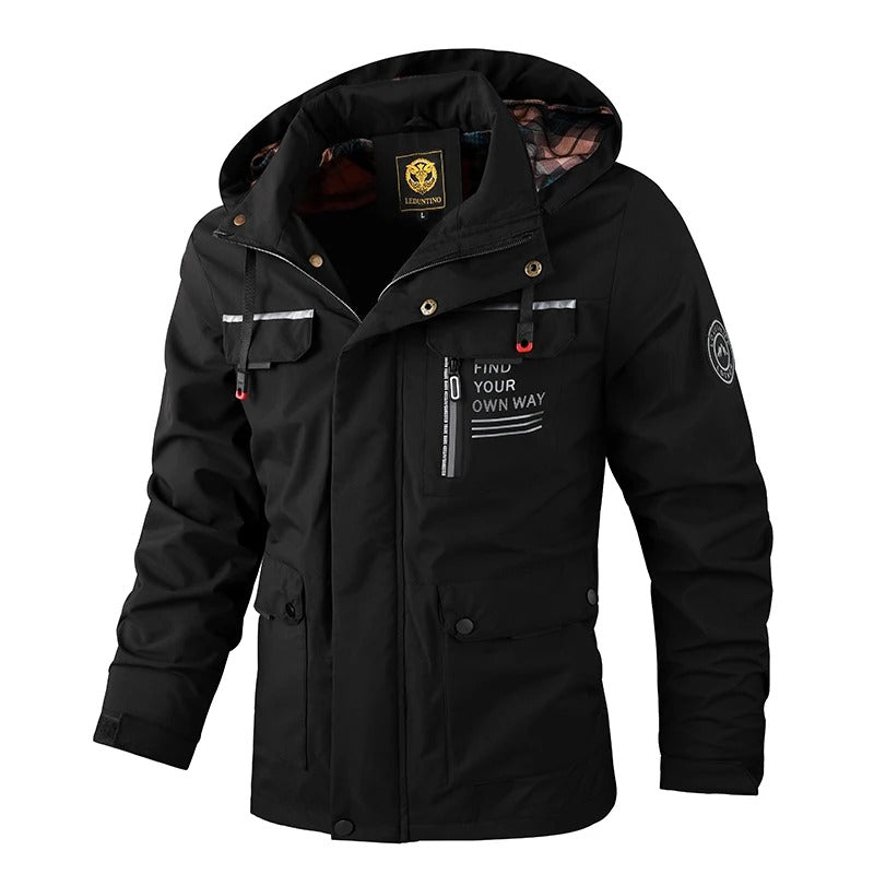 Wilshire | Men's Winter Jacket | Hooded and Multiple Pockets Black