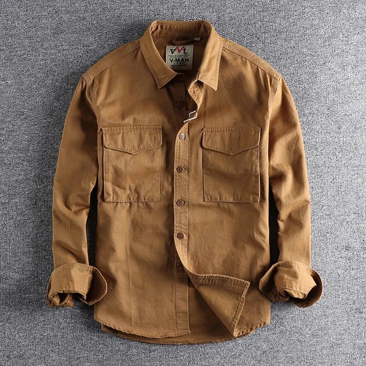 Hommes | Men' Stylish Utility Shirt Khaki