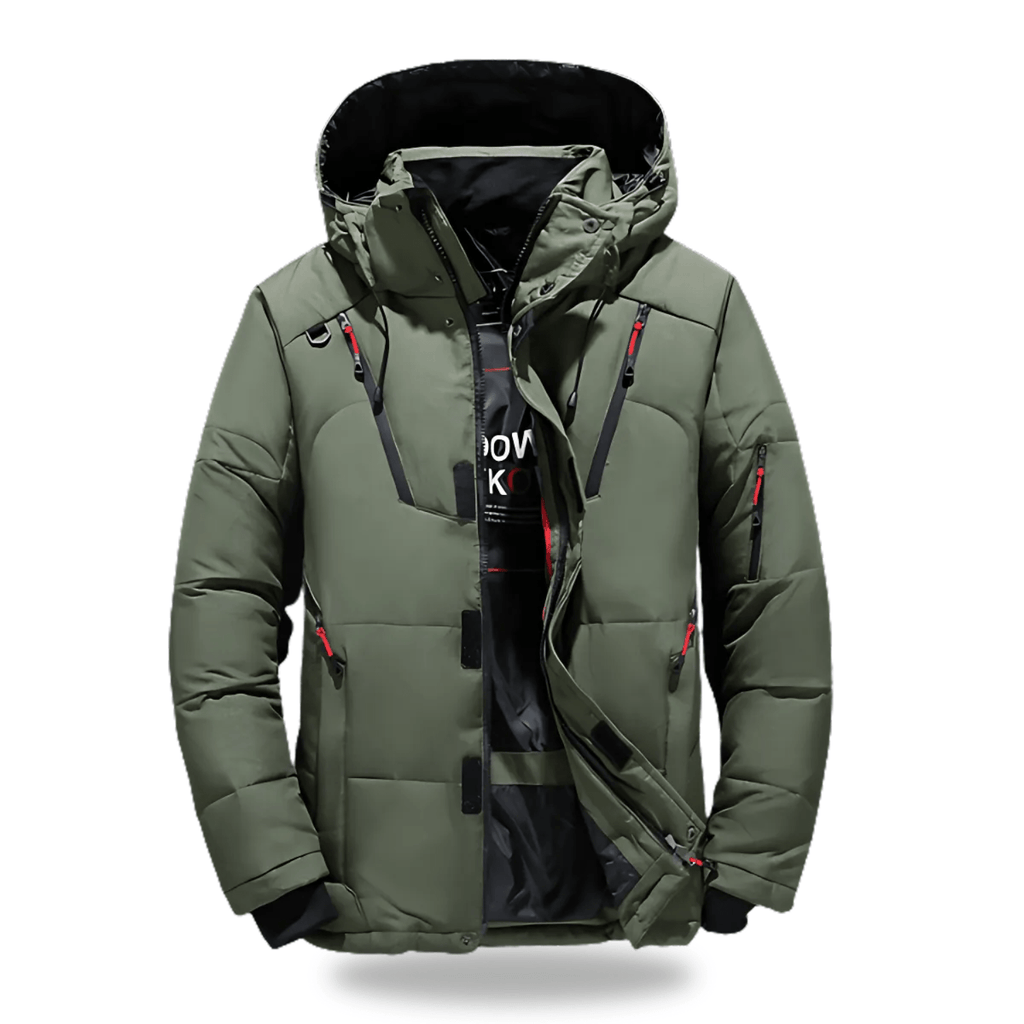Hommes | Waterproof Winter Jacket with Hood Green