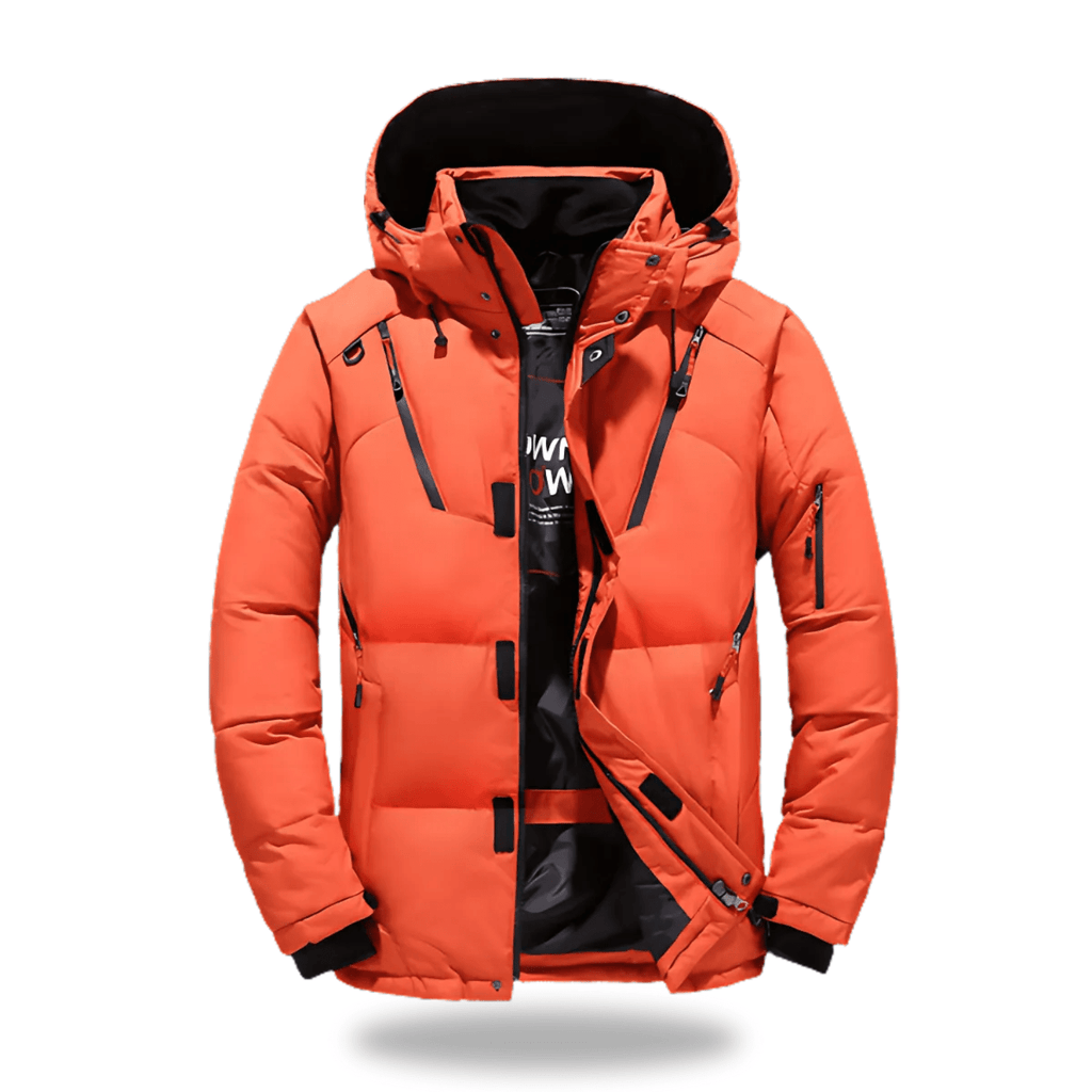 Hommes | Waterproof Winter Jacket with Hood Orange