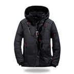 Hommes | Waterproof Winter Jacket with Hood Black