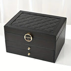 Multilayer Leather Jewellery Box | Organised and Stylish Storage-BLACK-State of Style