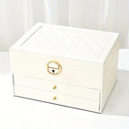 Multilayer Leather Jewellery Box | Organised and Stylish Storage-WHITE-State of Style