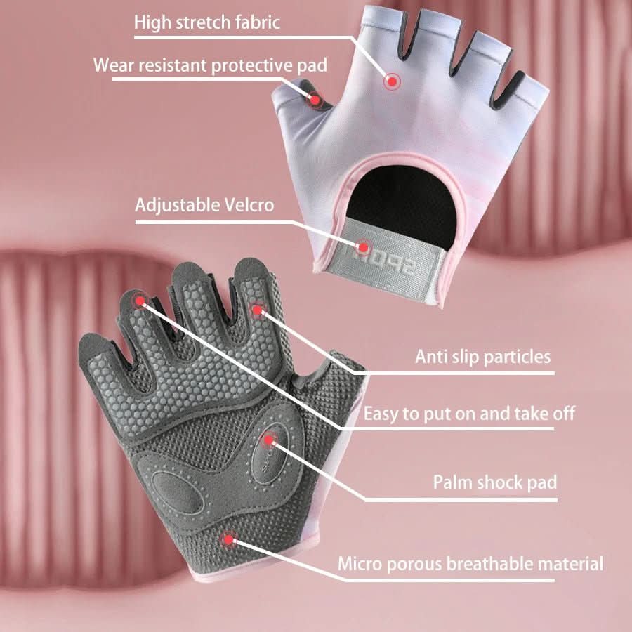 Sport & Fitness Gloves – Half Finger Workout Gloves for Weightlifting, Kettlebell & Cycling, Unisex, S–L – GripMax