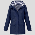 Niki | Women's Waterproof Hooded Raincoat Navy Blue