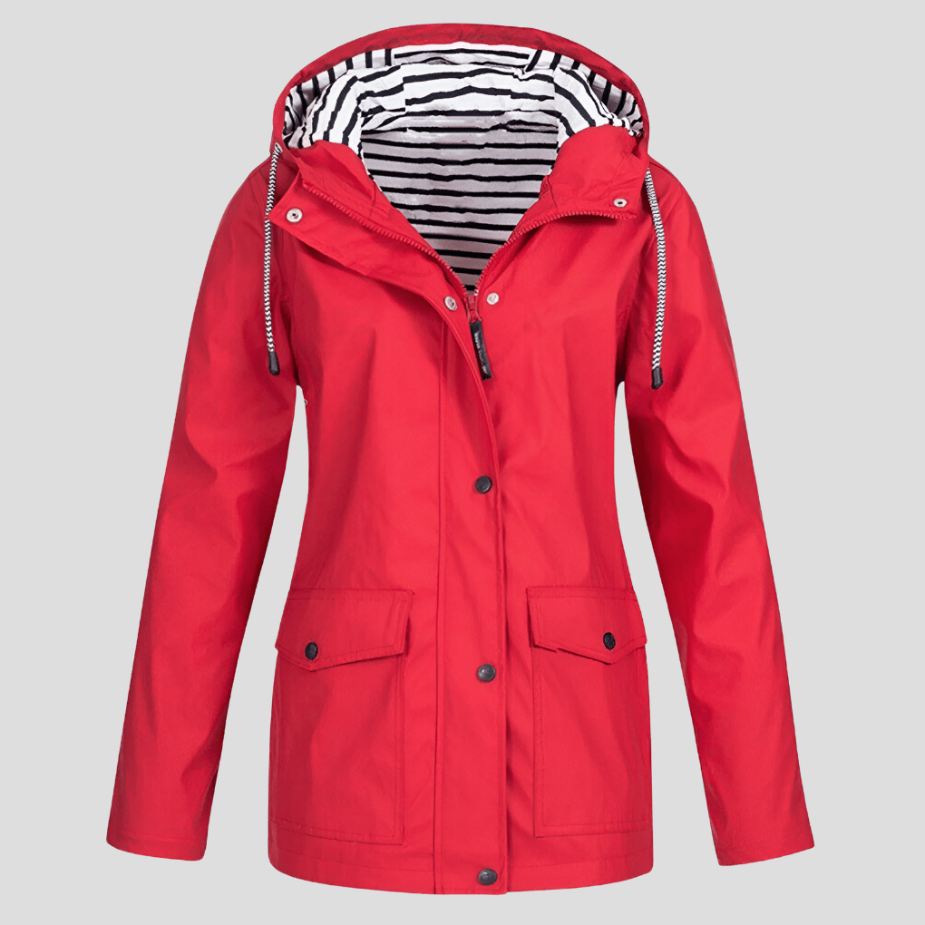 Niki | Women's Waterproof Hooded Raincoat Red