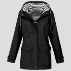 Niki | Women's Waterproof Hooded Raincoat Black