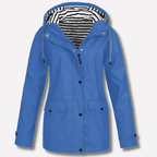 Niki | Women's Waterproof Hooded Raincoat Blue