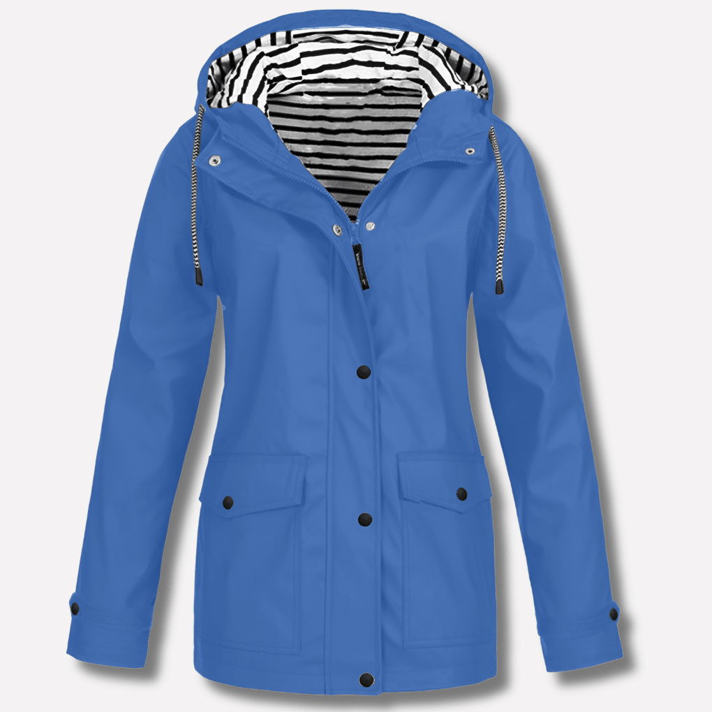 Niki | Women's Waterproof Hooded Raincoat Blue