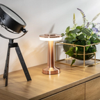 Wireless Retro Table Lamp – Cordless Rechargeable LED Lamp, Dimmable with 3 Color Temperatures, Metal Bar & Restaurant Lamp – LumiBar