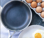Stainless Steel Non-Stick Frying Pan – Scratch-Resistant Honeycomb Skillet, 7-Ply, Induction & Oven Safe, PFOA-Free