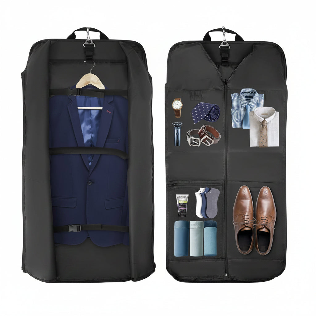 Foldable Waterproof Travel Garment Bag – Carry-On Suit Organiser with Strap