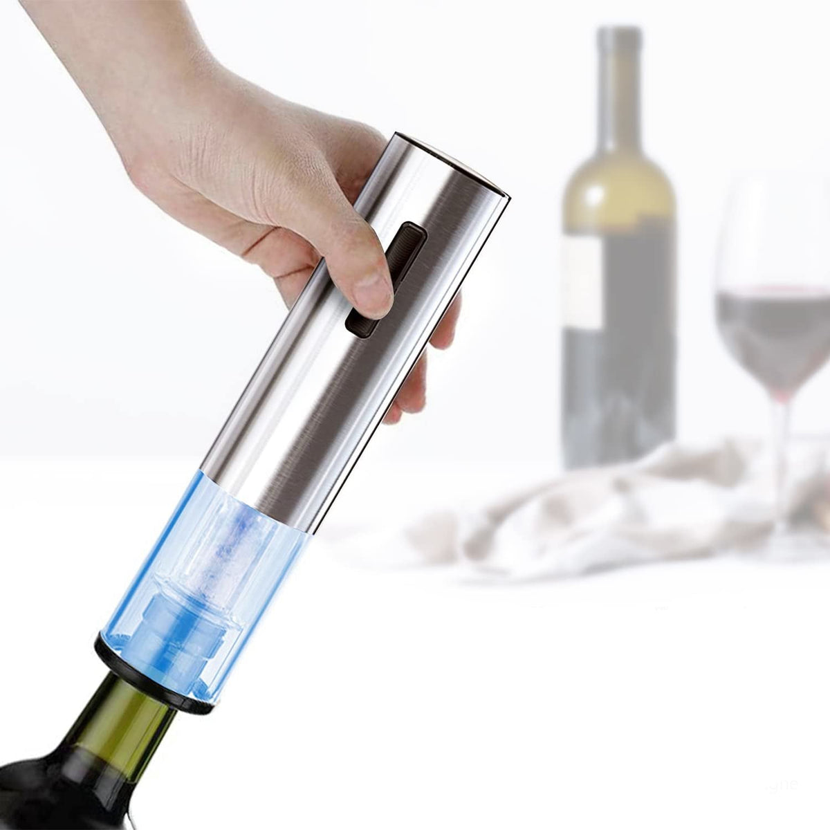 Rechargeable Electric Wine Opener Set with Vacuum Pump and Pourer – Automatic Corkscrew Gift Set for Wine Lovers