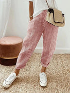 Sephira | Women’s Coastal Tapered Lounge Pants Red White