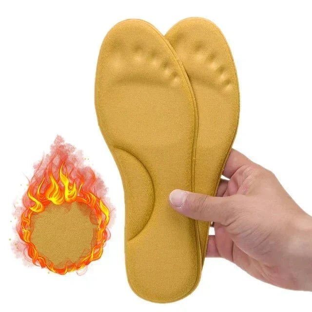 Self-Heating Insoles – Thermal Foot Warmer Insoles with Memory Foam, No Charging Needed, 1 Pair, EU 35–46 A - Yellow