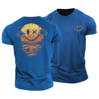 Hommes | Summer Smiley T-Shirt for Men Blue