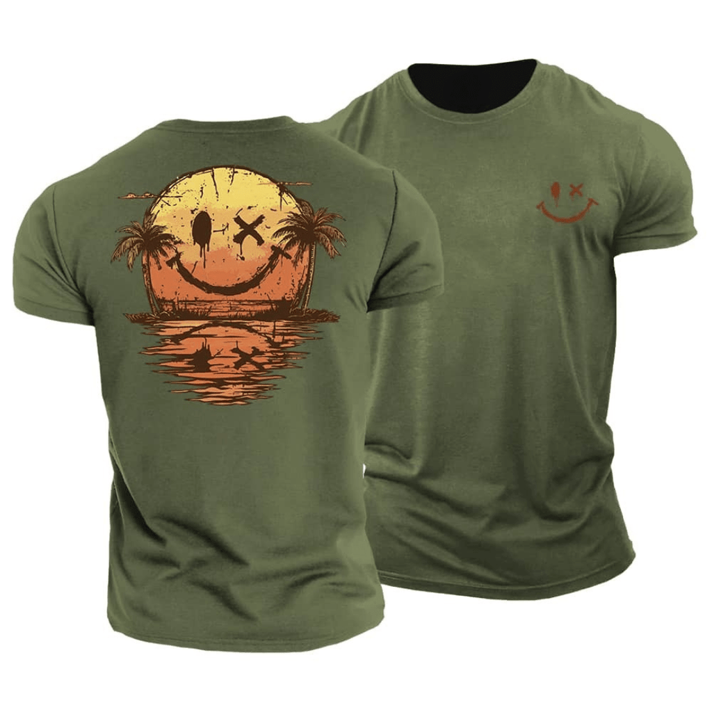 Hommes | Summer Smiley T-Shirt for Men Green